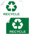 IGNIXIA Recycle Sign Decals Pack of 02 - Self Adhesive Recycling Stickers 10 x 7 Inches for Trash Can (Green & White)