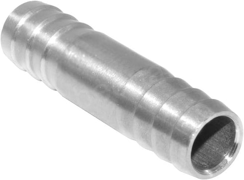 Beduan Stainless Steel 3/4" Hose Barb Splicer Mender Round Union Coupler Fitting, Pack of 2