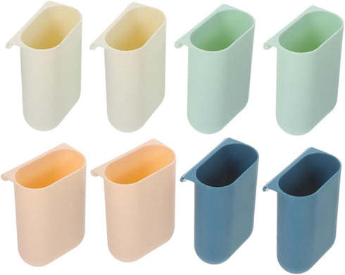 TEHAUX 8 Pcs Hanging Cup Holder Rolling Cart Organizer Accessories Trolley Basket