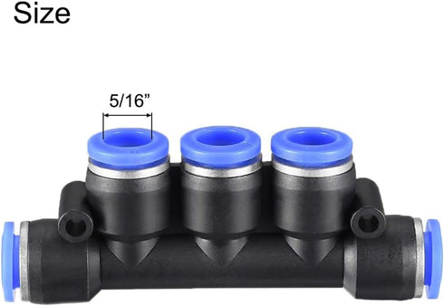 PK-8(8mm) OD Quick Release Connectors Manifold,Inline Manifold Union Fittings, Air Push Quick Fittings, Pneumatic Connectors Push to Connect Fittings Kit, 20 PCS by NACX