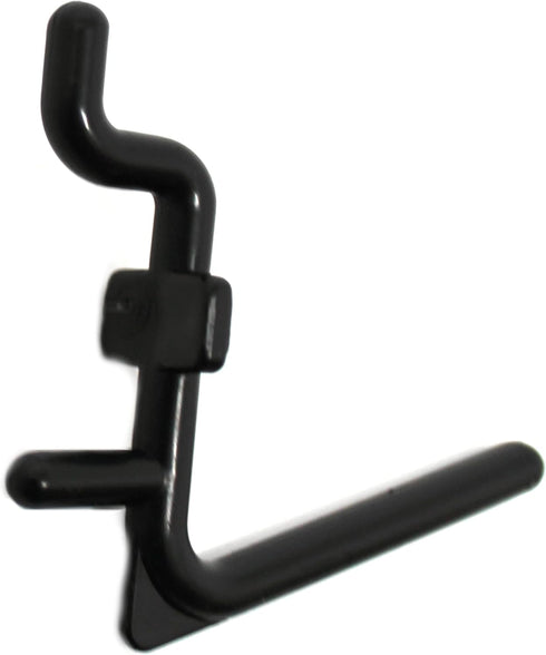 JSP Manufacturing Non-Locking Plastic Pegboard Hooks, L Style Hook for Garage Tool Storage, 100 Black
