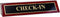 Piano Finished Rosewood Standard Engraved Desk Name Plate 'Check-in', 2" x 8", Black/Gold Plate