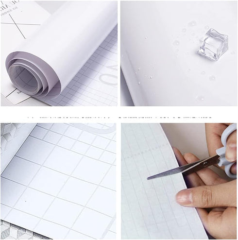15.8"X78.7" Glossy Self-Adhesive Removable Wallpaper, White Vinyl Contact Paper for Countertops, Cabinets