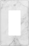 White Gray Marble Light Switch Plate Cover, Single Rocker 1 Gang Wall Plates for Bathroom Kitchen Home Decor 4.5" x