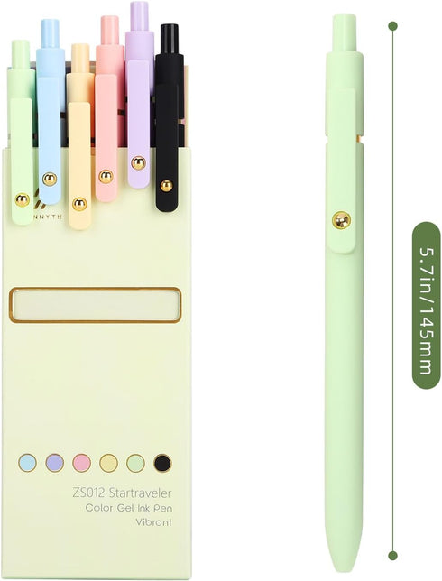 Ddaowanx 12Pcs Colorful Gel Pens, 0.5mm Fine Point Retractable Pens for Journaling, Sketching, Teacher School Supplies