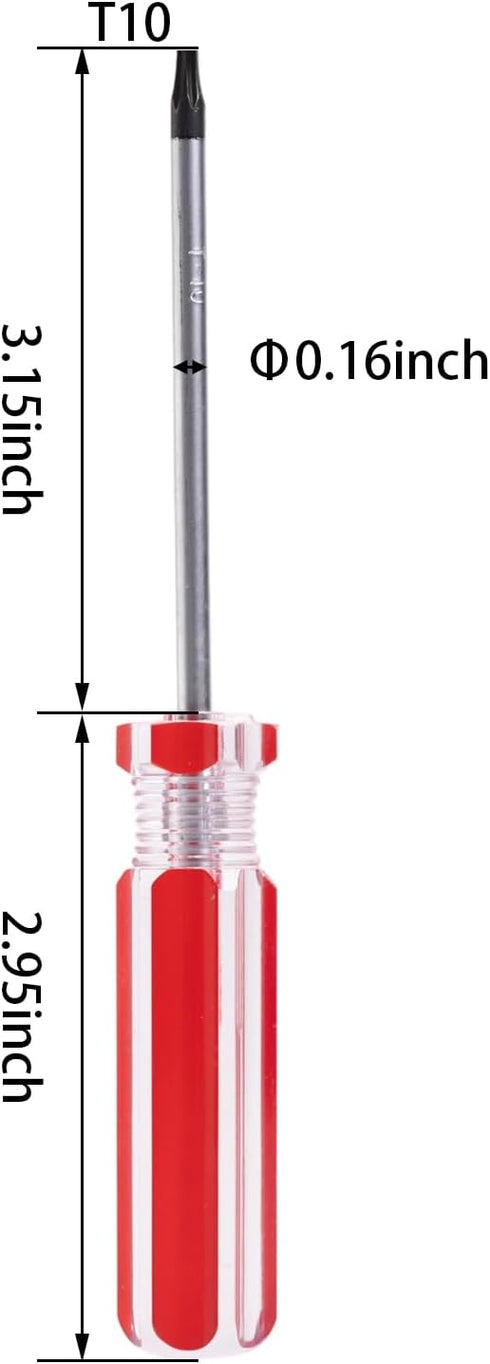 Mormchlots 1Pcs T10 Red Security Torx Screwdriver with Magnetic Tip Plastic Grip, Torx Screwdriver with Hole