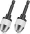 Fixinus 2 Pieces Keyless Drill Chucks - 1/4 Inch Hex Shank Drill Bit Adapter, Fast Change Converter for Impact Drill