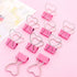 Pink Clip Heart Hollow Out Metal Binder Clips Notes Letter Paper Clip Office Supplies Paper Clamps, Binderclips, Clips for Paperwork, Home, School by Htppzjr