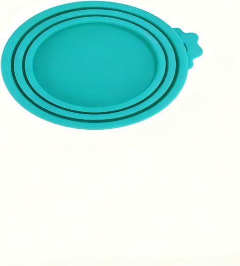 Reusable Silicone Can Lids, Turquoise, Round Food Storage Covers, Multi-Size Pack