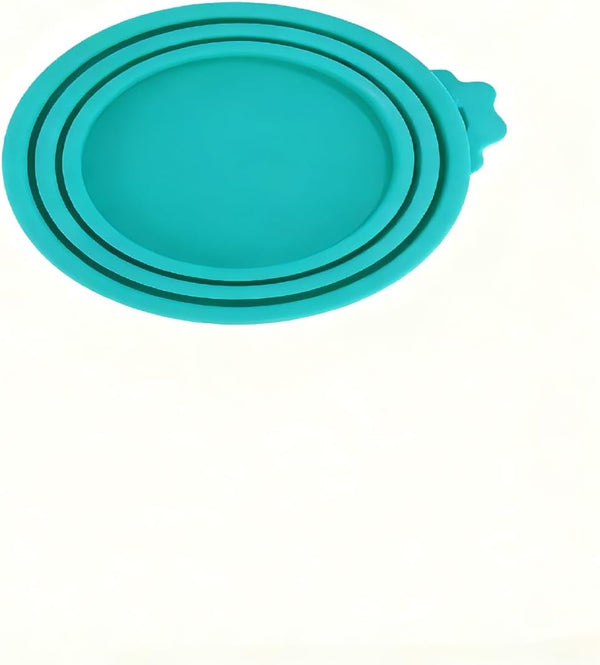 Reusable Silicone Can Lids, Turquoise, Round Food Storage Covers, Multi-Size Pack