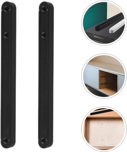 HEANUJJ 2pcs 180mm Side Mount Cabinet Drawer Slides Drawer Track Guides for Furniture Replacement Black for Wardrobe