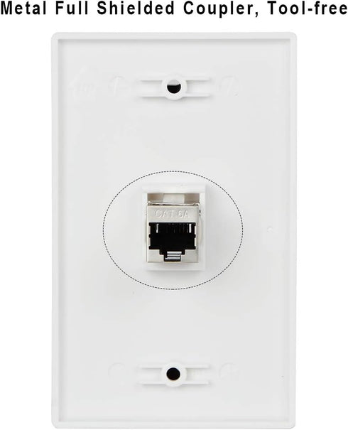 Wi4you Cat6 1 1 RJ45 CAT6A (1 2 pack) Wall Plate Port Gang Keystone Wall Plate with Low Voltage Mounting Bracket