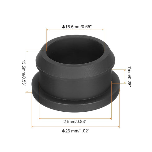 MECCANIXITY 4Pcs Snap Rubber Grommet Plug, Dia 21mm ID 16.5mm Seal, Anti-Scratch for Electrical Box Cable Pipe Black