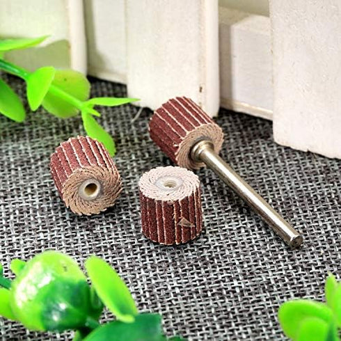 Dophee 10Pcs 240 Grit Flap Sanding Wheel Head Grinding Disc & 3mm Arbor