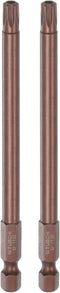 2pcs T30 Torx Bit, 1/4" Hex Shank 4" Length Magnetic Security Star Screwdriver Power Tool