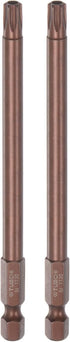 2pcs T30 Torx Bit, 1/4" Hex Shank 4" Length Magnetic Security Star Screwdriver Power Tool