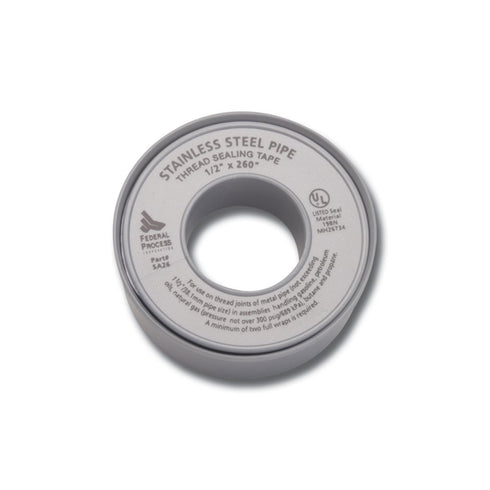 Gasoila Nickel PTFE High Density Thred Tape Roll, -450 to 550 Degree F Performance Temperature, For Stainless Steel, 4.3 mil Thick, 260" Length, 1" Width