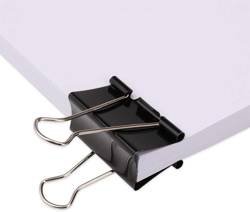 H&S Multi-purpose Jumbo Foldback Clips for Paperwork - (Pack of 10) Black Binder Office Clips for Paper & Pictures - Bulldog Large Binder Clips for School Stationery by H&S