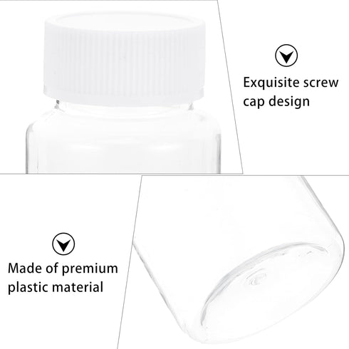 Artibetter 20 Pcs 80ml Clear Bottle Empty Plastic Medicine Bottle Plastic Medicine Bottle Reagent Bottle Chemical Bottles by ARTIBETTER