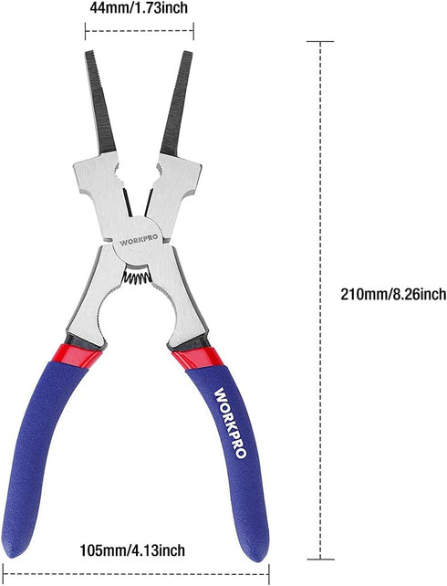 WORKPRO 8" Welding Pliers, Multi-Functional CR-V Steel Welding Pliers for Welding, Electrical, Mechanical, Workshop and Home Use