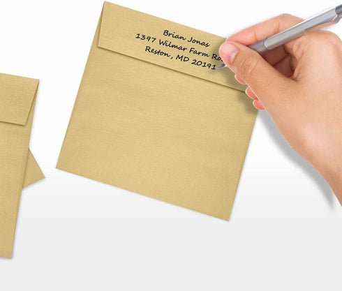 LUXPaper Square Invitation Envelopes - Peel & Press - 5 1/2" x 5 1/2" - Blonde Metallic - 50 Qty