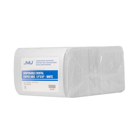 125 Pack 3-Ply 13" 18'' JMU Dental Bibs Disposable, White Dental Bibs Dentist Bibs x Medical Tray Covers