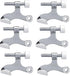 Nuk3y Heavy Duty Adjustable Door Stop (6 Pack, Chrome)