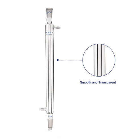 Borosilicate Glass Liebig Condenser, 400mm Jacket Length, 24/40 Joint Lab Glass Condenser