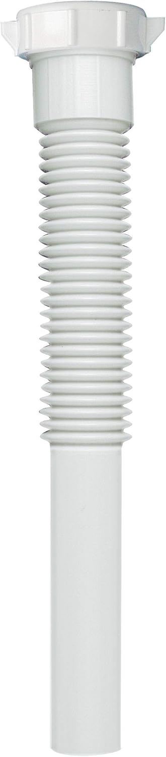 Plumb Pak PP812-5 White Flex 'N Fix Extension Tube, 1-1/4" x 9", 9" Inlet