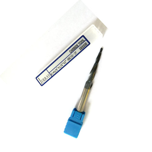 JERRAY CNC Carving 3.92 Deg 2 Flutes Tapered Angle Ball Tip, Radius=1.0mm X 1/4" Shank