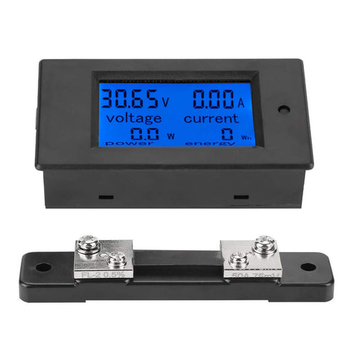 PZEM-051 LCD Display Digital Electric Power Energy Meter, DC 6.5-100V, Built-in Shunt (50A Shunt)