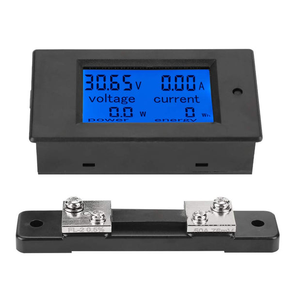 PZEM-051 LCD Display Digital Electric Power Energy Meter, DC 6.5-100V, Built-in Shunt (50A Shunt)