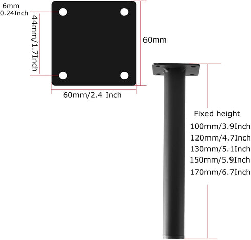 HJYCLFAZU 4Pcs (120mm/4.7Inch) Sofa Legs,DIY Iron Furniture Legs Cabinet Perfect for Bathroom Cabinets,Bedside