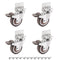 Skelang 1'' Swivel Plate TPE Caster, Low Profile L-Bracket Caster with Brake, Silent