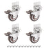 Skelang 1'' Swivel Plate TPE Caster, Low Profile L-Bracket Caster with Brake, Silent