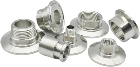 WSKJAFDL 1pcs 1/4-1in 304 50.5mm,3/8 NPT BSP Thread Stainless Steel Sanitary Fittings for Homemade Beer & Dairy