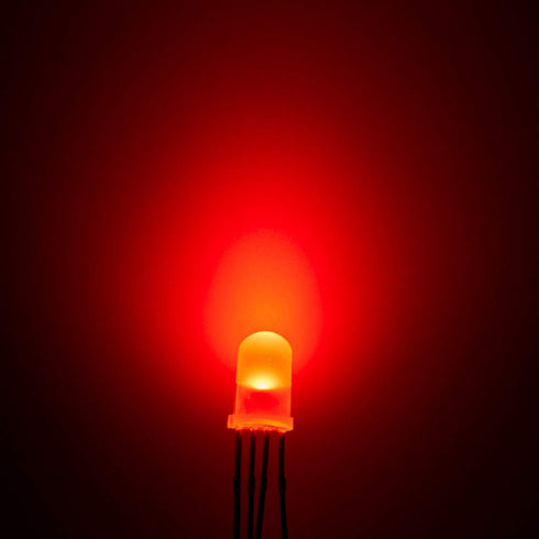 Chanzon 100 pcs 5mm RGB Multicolor Diffused LED Diode Lights, Frosted Round Tricolor, 4 Pin