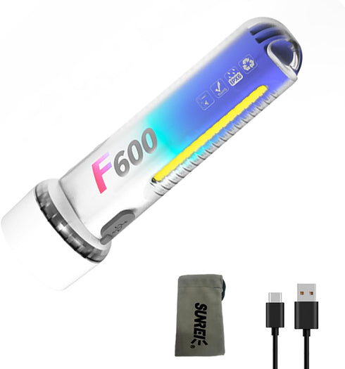 Rechargeable RGB Flashlight Super Bright LED Battery Powered with 9 Modes & IPX7 Waterproof for Emergencies