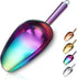 Berglander Stainless Steel Rainbow Ice Scoop, 6 OZ Titanium Colorful Plating Metal Ice Scooper for Kitchen Bar