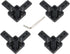 Zeberoxyz 4PCS Black 4040 Series 3-Way End Corner Bracket with M6 Screws for 8mm Slot T-Shape Aluminum Extrusion Profile