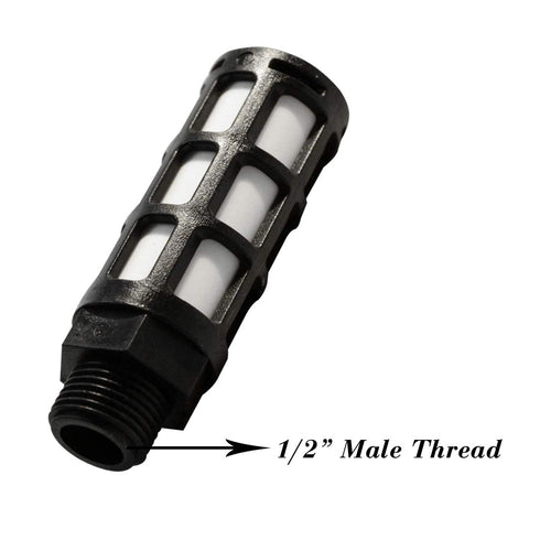 Quickun Plastic Exhaust Air Silencer, 1/2" Air Line Pneumatic Muffler (Pack of 3)