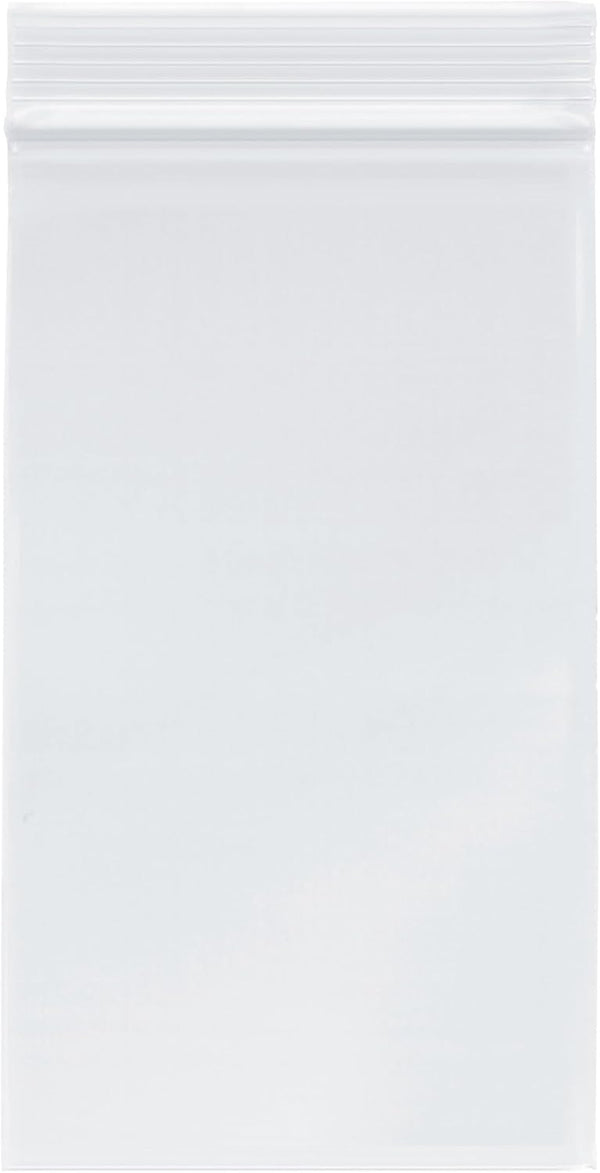 Plymor 4" x 7" Zipper Reclosable Plastic Bags (Case of 1,000), 2 Mil