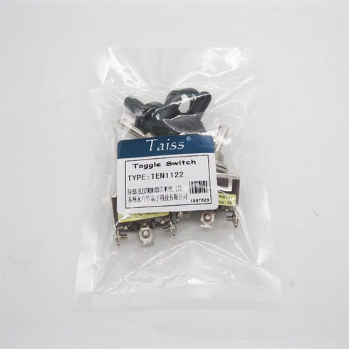 Taiss 3pcs Toggle Switch SPDT ON-Off-ON 3 Pin 3 Position Latching Switch with Waterproof Cover