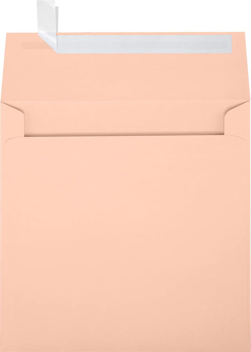 LUXPaper Square Invitation Envelopes, Peel & Press, Blush Pink, 6 1/4" x 6 1/4", 50 Qty, 60lb. Text