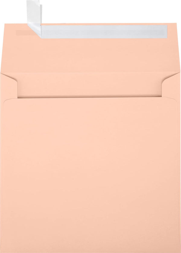 LUXPaper Square Invitation Envelopes, Peel & Press, Blush Pink, 6 1/4" x 6 1/4", 50 Qty, 60lb. Text