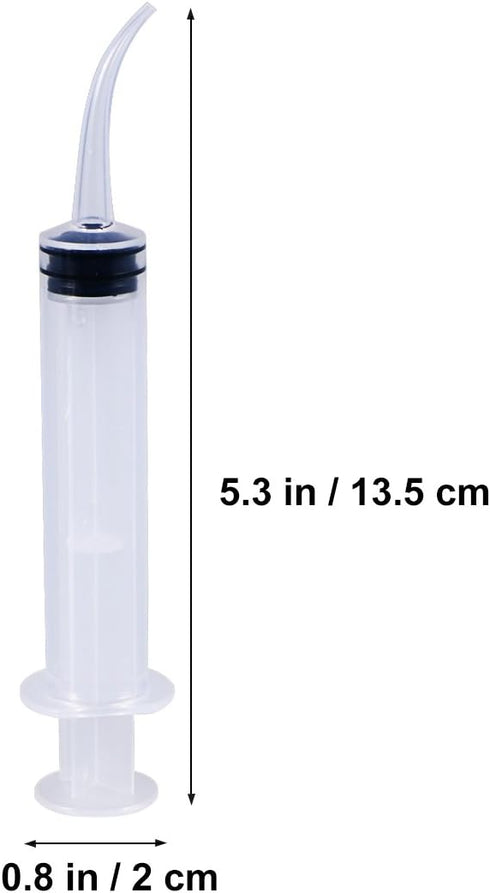 4pcs Disposable Dental Irrigation Syringe with Curved Tip Colostrum Syringes for Dental Care