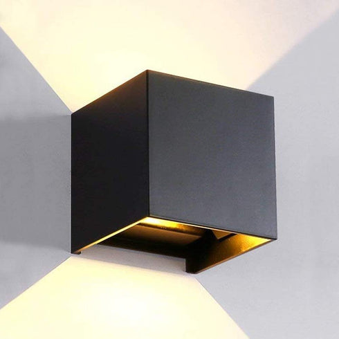 LANFU LED Aluminum Waterproof Outdoor Wall Sconce, 100-277V 3000K Outdoor Cube Square