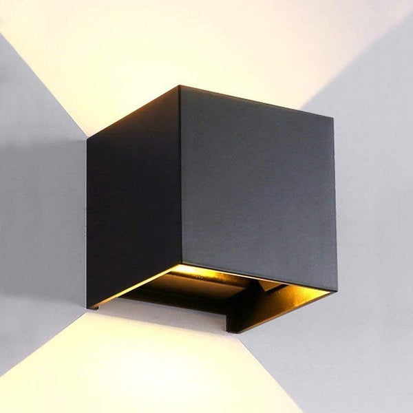 LANFU LED Aluminum Waterproof Outdoor Wall Sconce, 100-277V 3000K Outdoor Cube Square