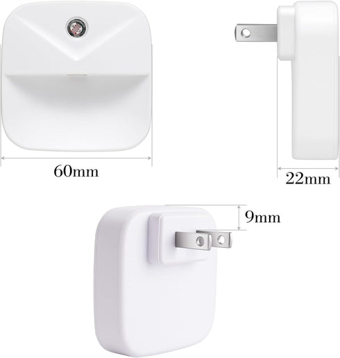 6 Pack KINUR LED red Night Lights Plug into Wall, Dusk to Dawn Sensor Automatic on and Off, Energy efficient, Soft Glow