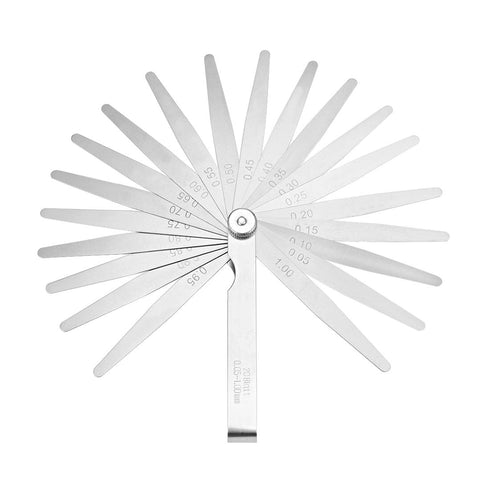 uxcell 20 Blades Metric Thickness Feeler Gauge, 0.05-1.00mm Mn Steel Measuring Tool for Gap Width